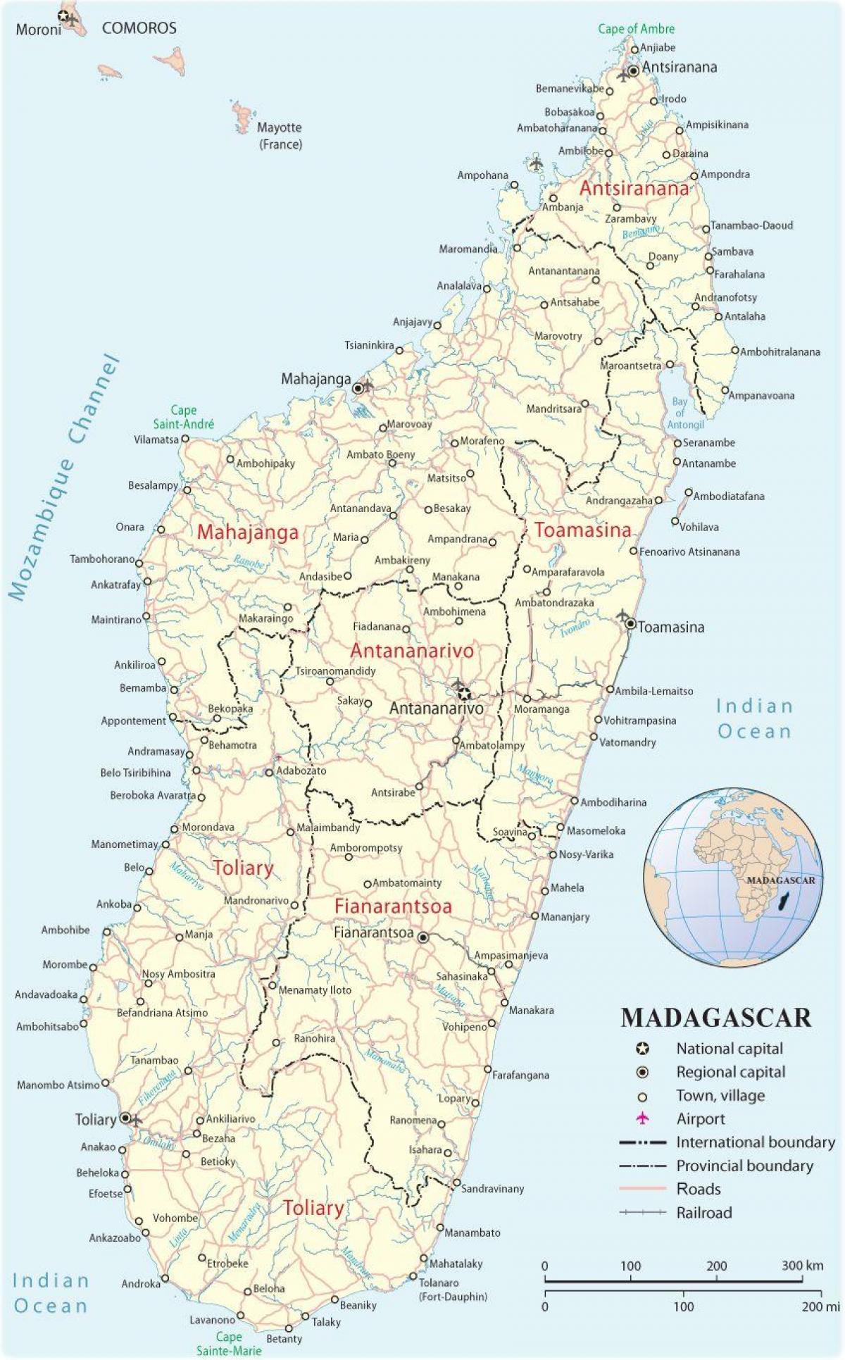 kaart Madagaskar lennujaamad