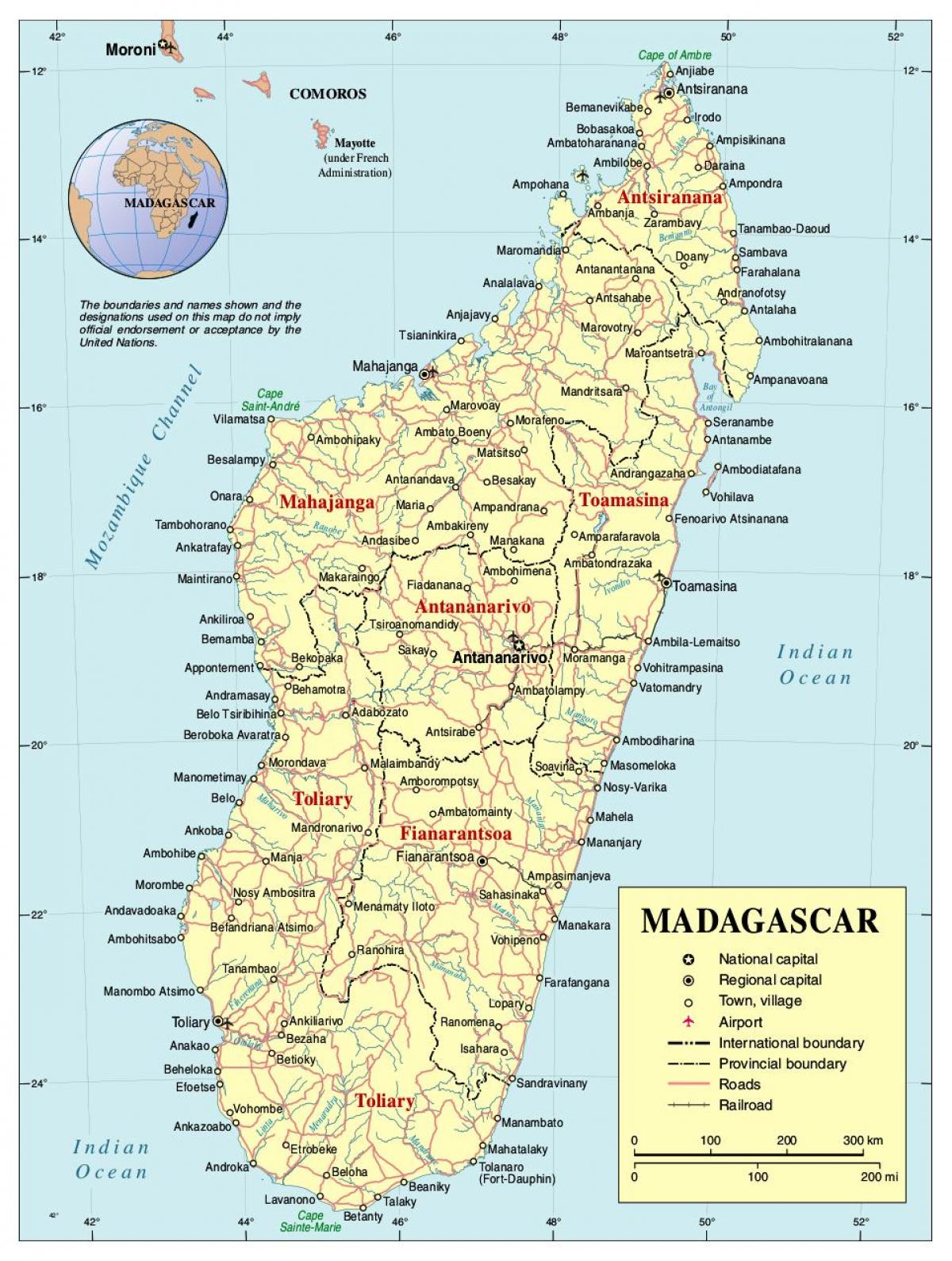 kaart Madagaskar tee