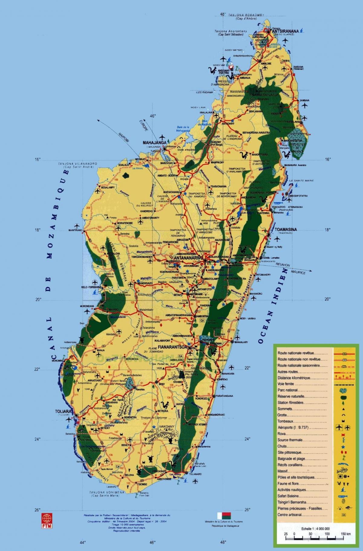 Madagaskar vaatamisväärsused kaart