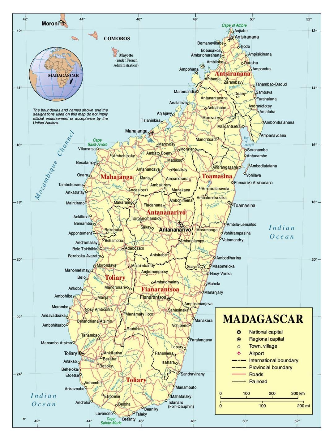 üksikasjalik kaart Madagaskar