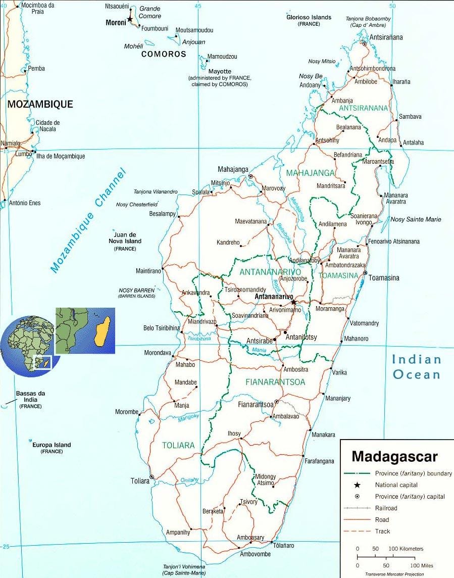 kaart Madagaskar jõgi