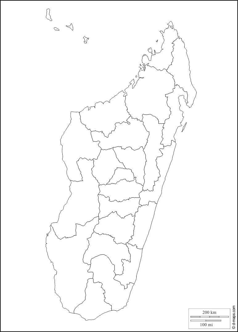 Madagaskari kaardi kontuur