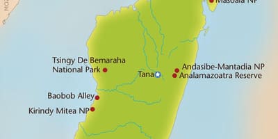 Kaart Madagaskari mägedes