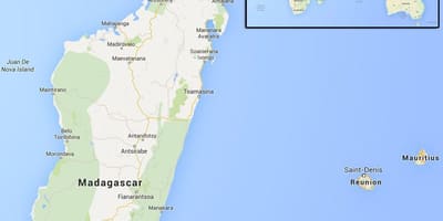 Kaart saarte lähedal Madagaskar